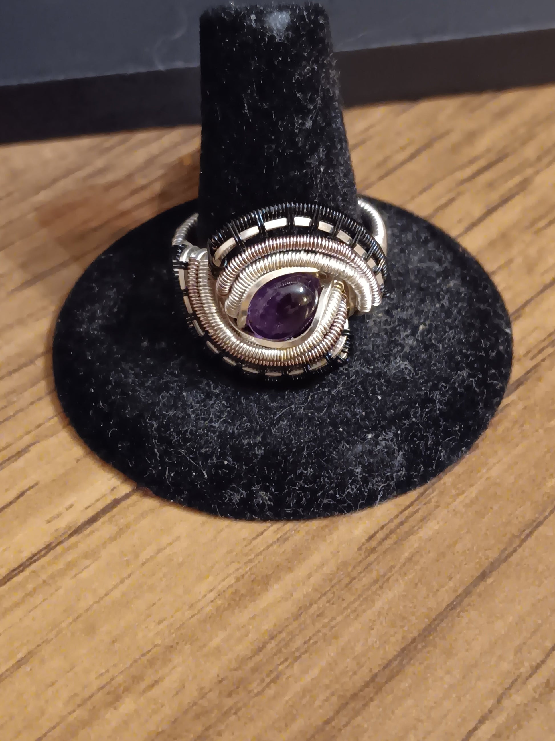 All Mixed Up, Amethyst Mixed Metals Woven Ring size 9