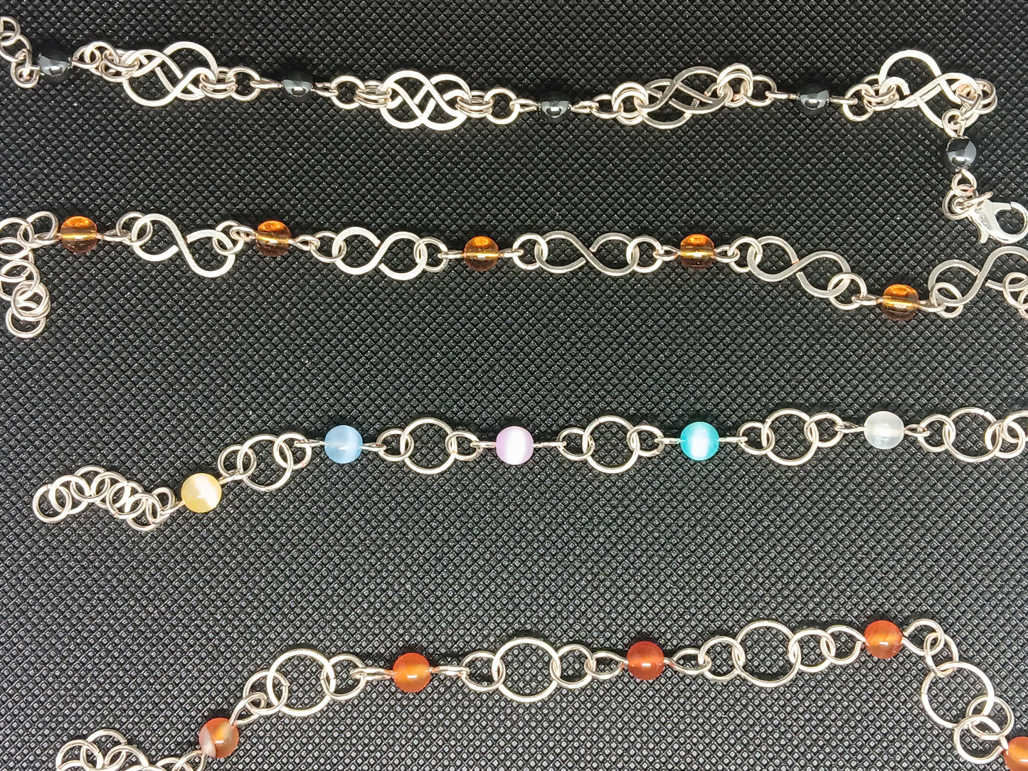 Beaded Wire Chain Link Bracelets