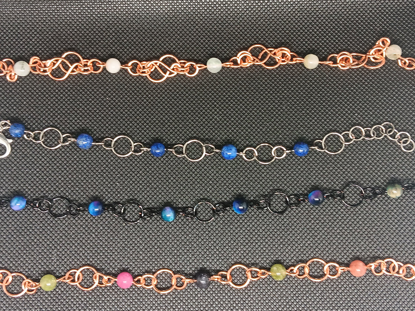 Beaded Wire Chain Link Bracelets