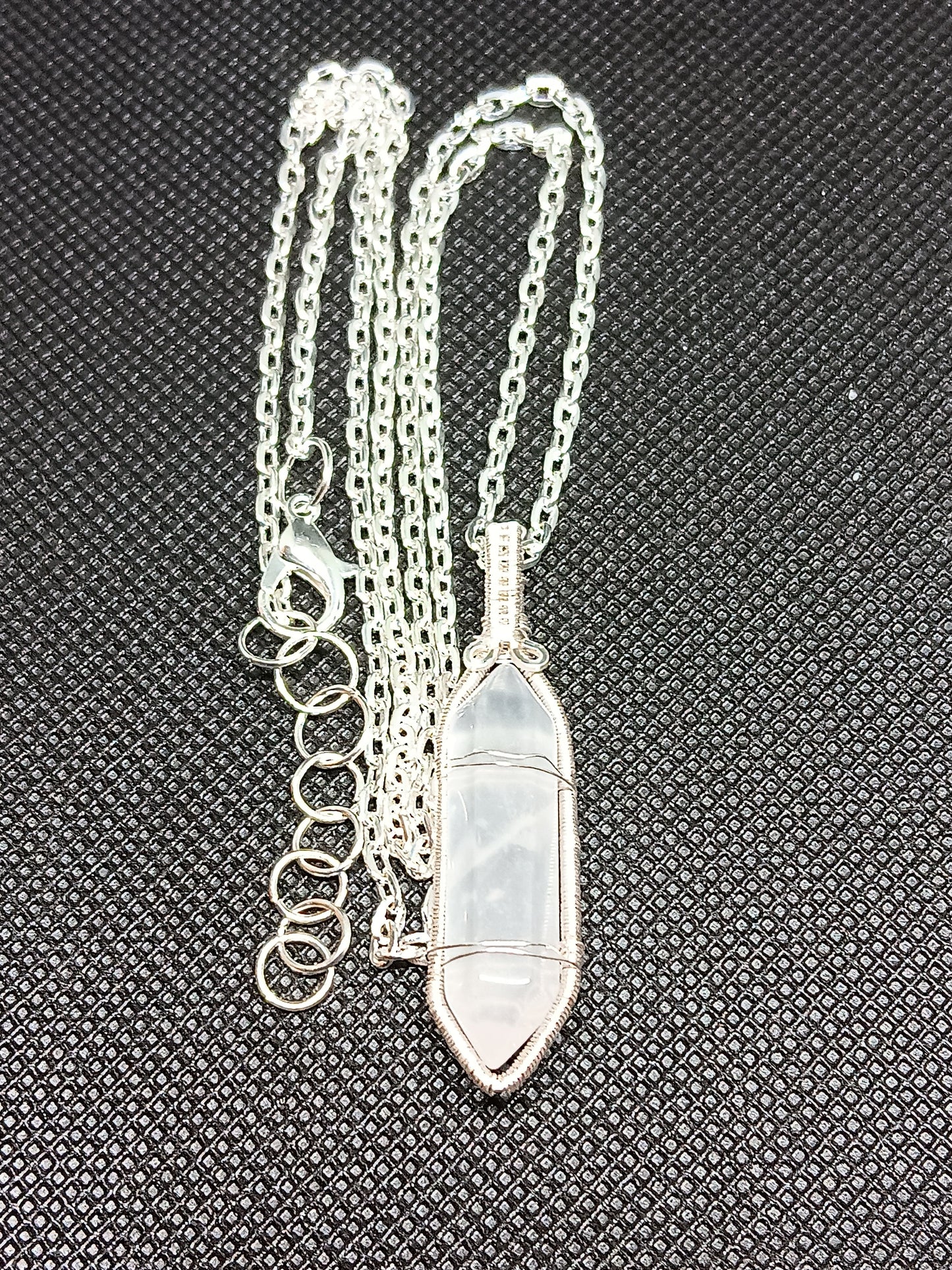 Rose Quartz Point Wire Wrapped Pendant