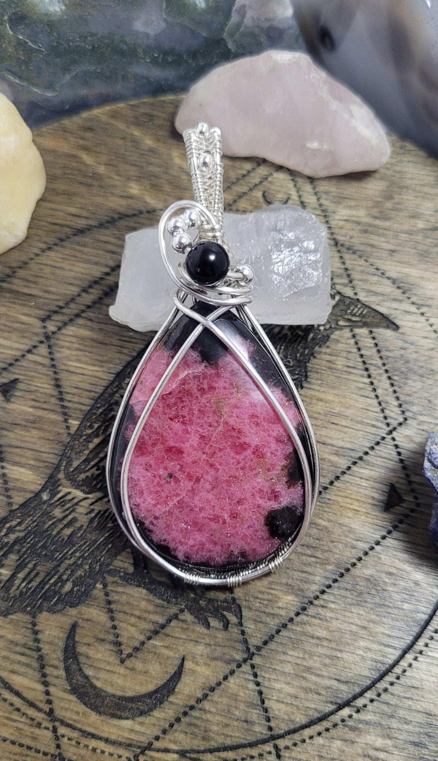 Rhodonite pendant in silver