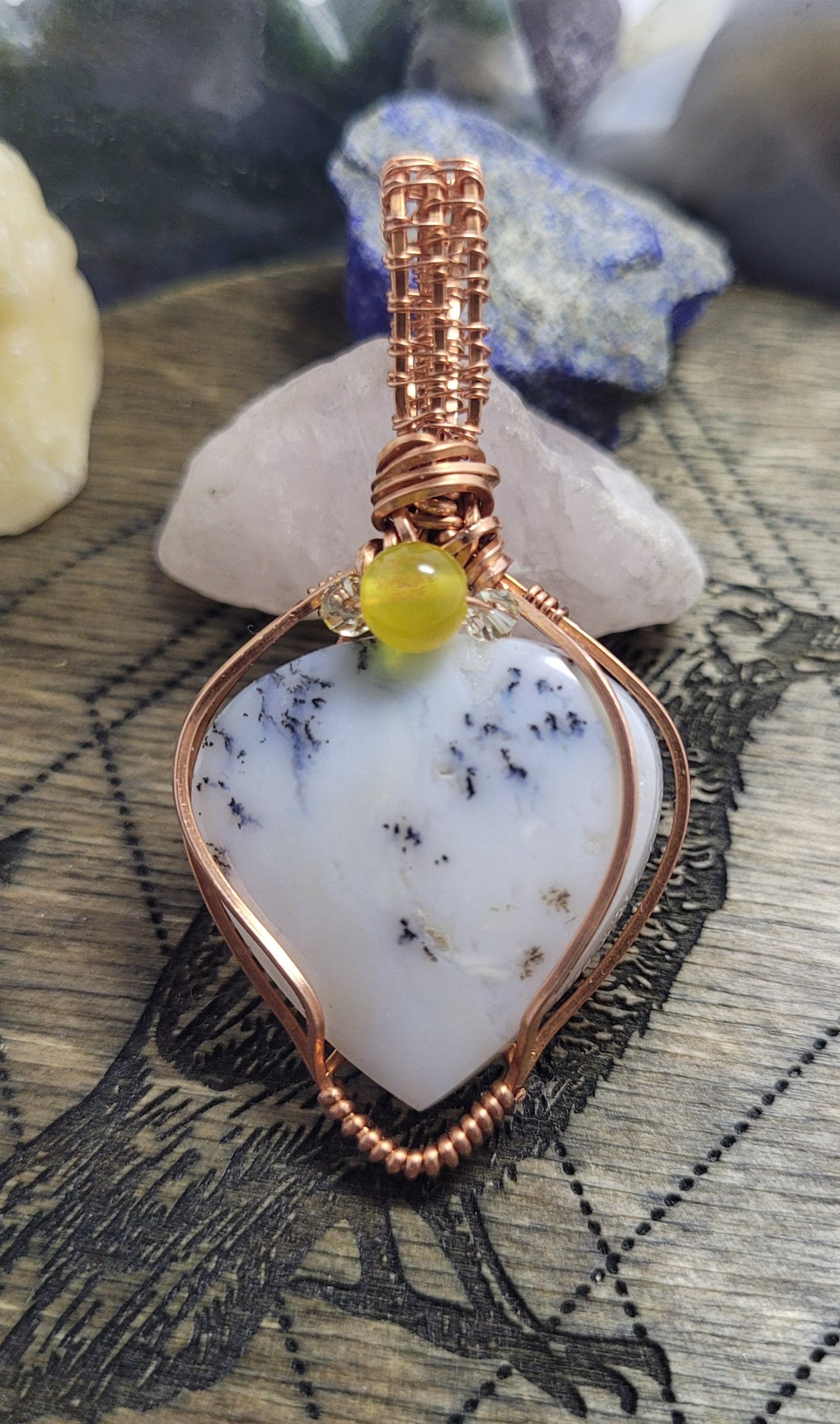 Dendritic opal pendant