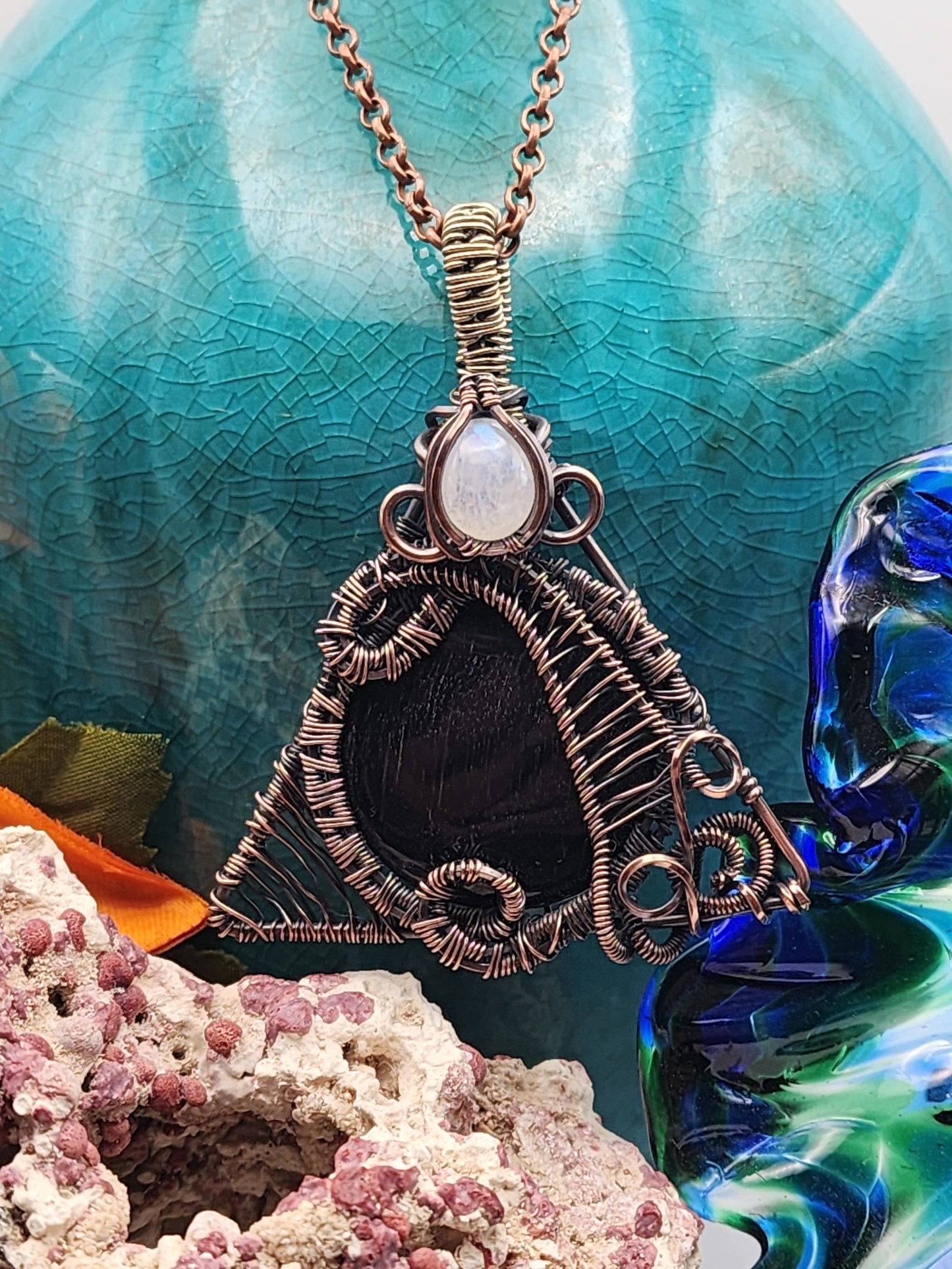 Hypersthene, Moonstone, Hypersthene Pendant, Moonstone Pendant, Hypersthene Jewelry, Moonstone Jewelry