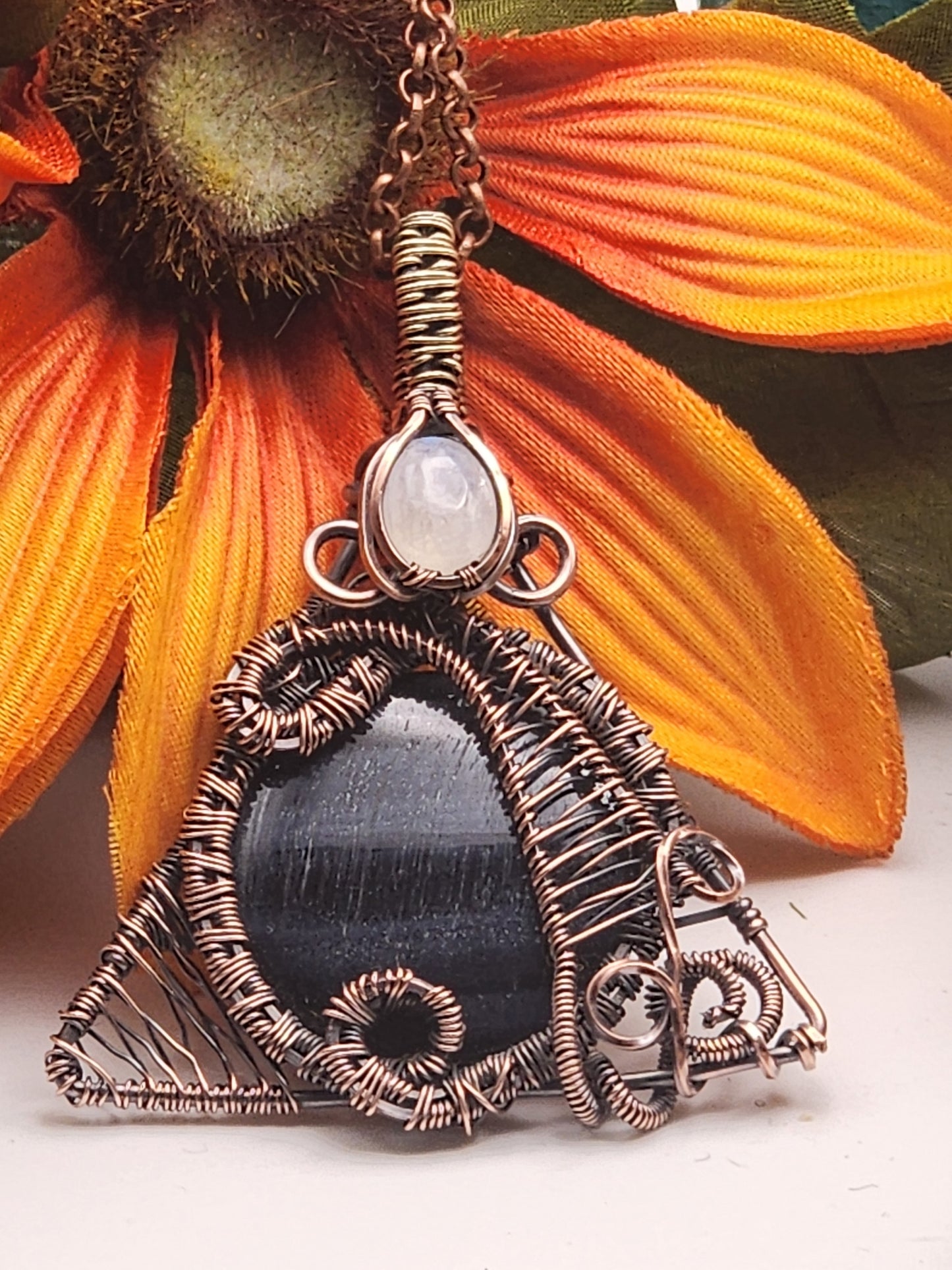 Hypersthene, Moonstone, Hypersthene Pendant, Moonstone Pendant, Hypersthene Jewelry, Moonstone Jewelry