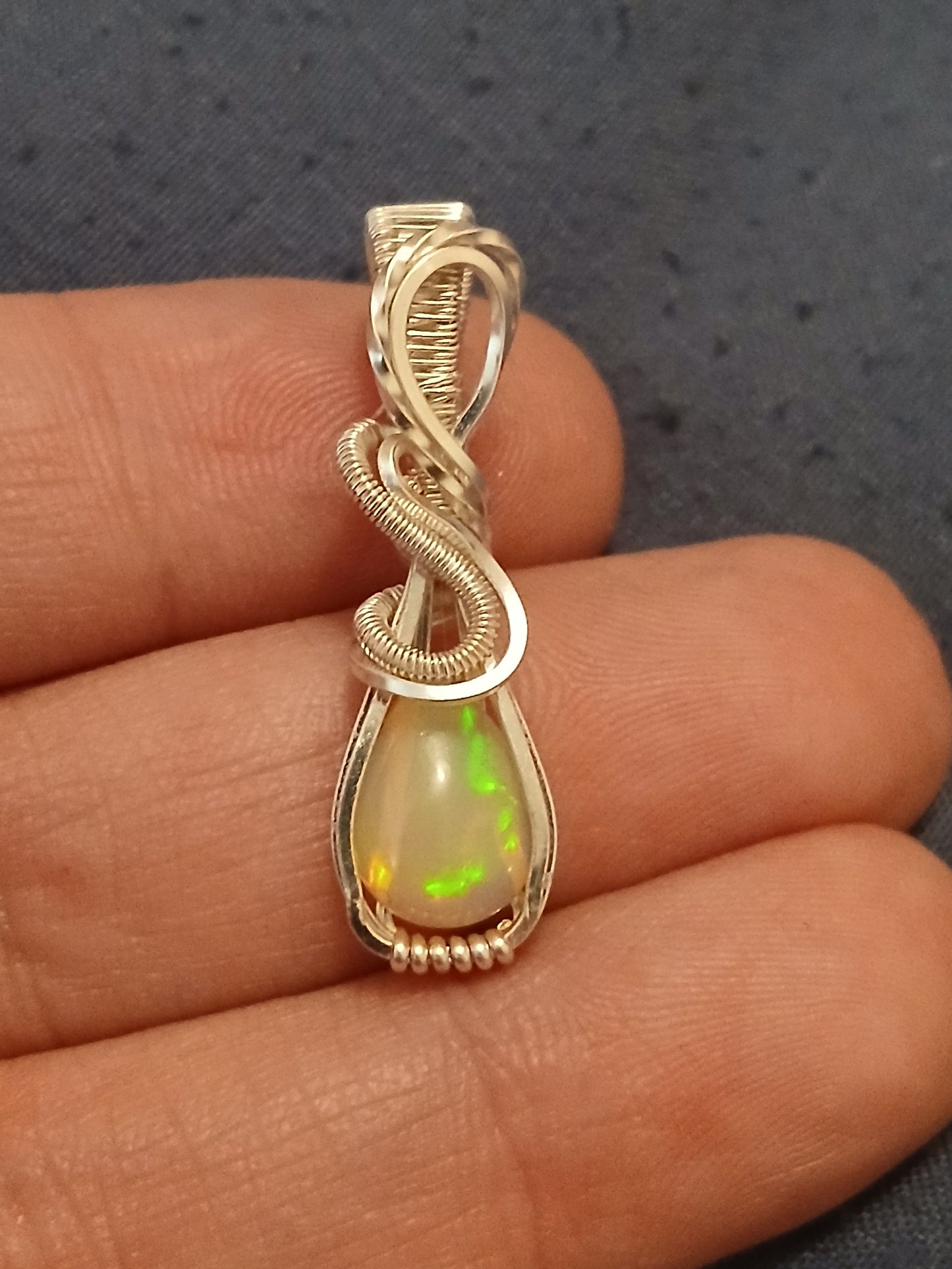 Ethiopian Welo Opal Silver Mini Pendant