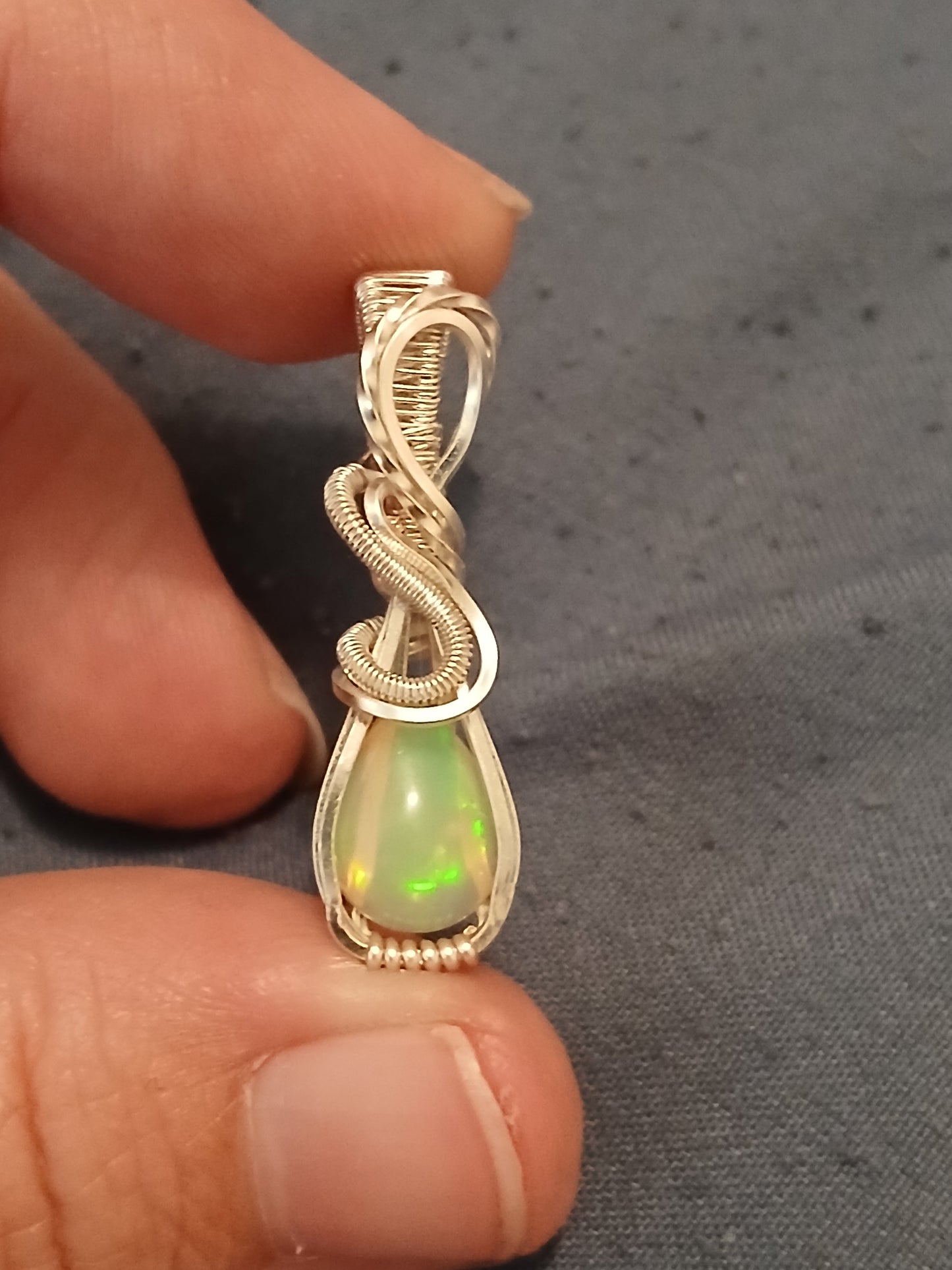 Ethiopian Welo Opal Silver Mini Pendant