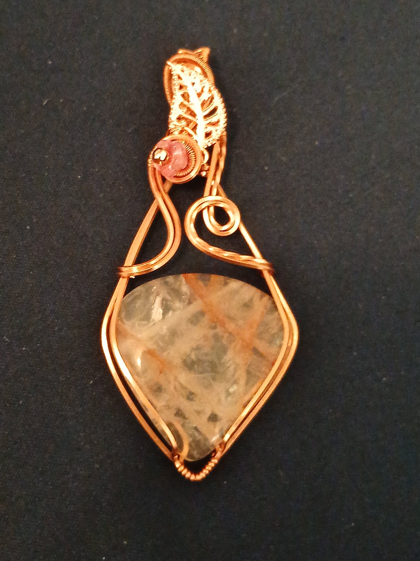 Fire Quartz w/ Copper Pendant