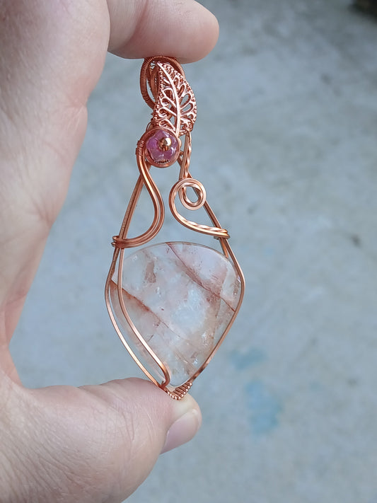 Fire Quartz w/ Copper Pendant