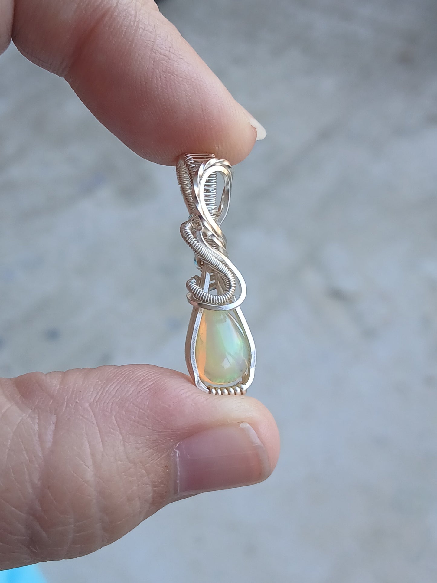 Ethiopian Welo Opal Silver Mini Pendant