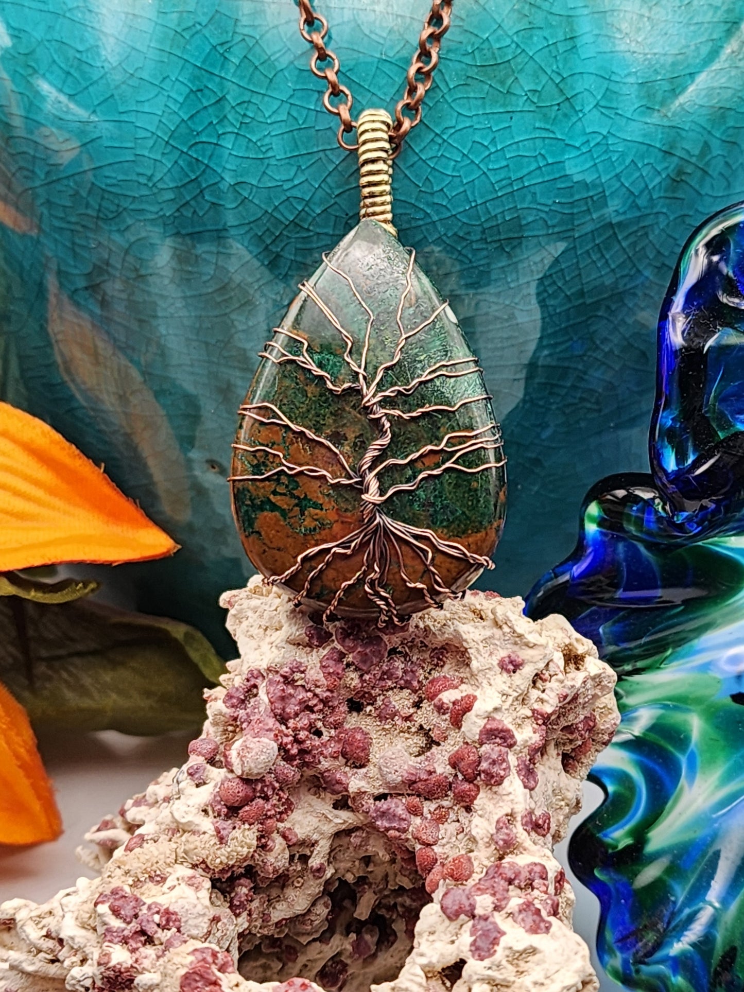 Chrysocolla, Chrysocolla Pendant, Tree of Life, Tree Of Life Pendant, Chrysocolla Jewelry