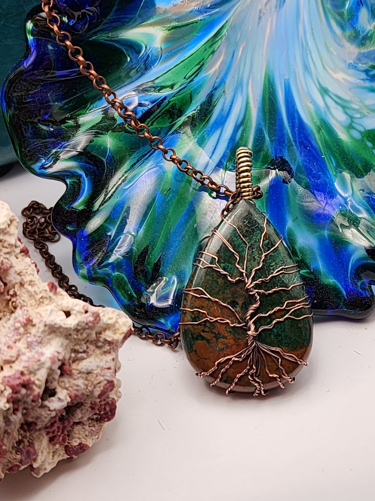 Chrysocolla, Chrysocolla Pendant, Tree of Life, Tree Of Life Pendant, Chrysocolla Jewelry