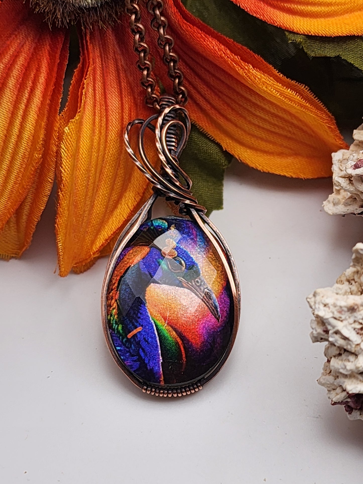 Peacock, Faceted Painting, Faceted Peacock, Peacock Pendant, Peacock Jewelry