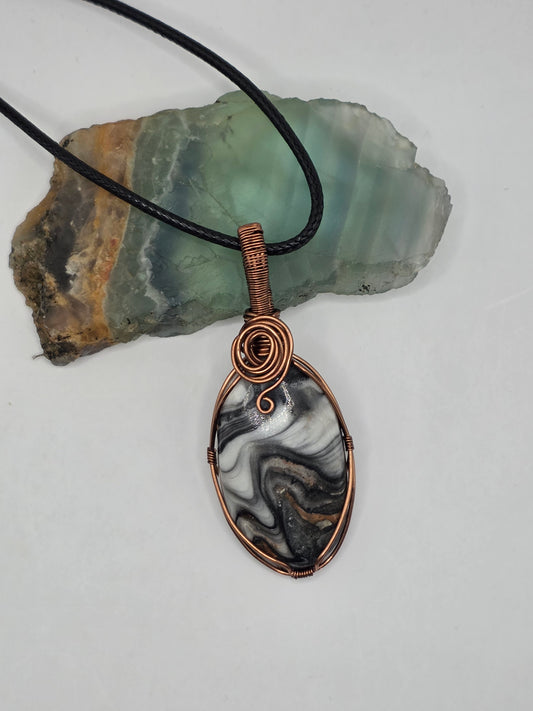 Phantom Calcite Oval Pendant
