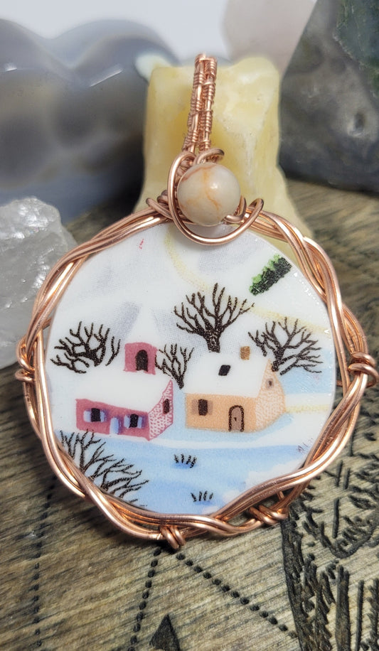 Vintage porcelain pendant