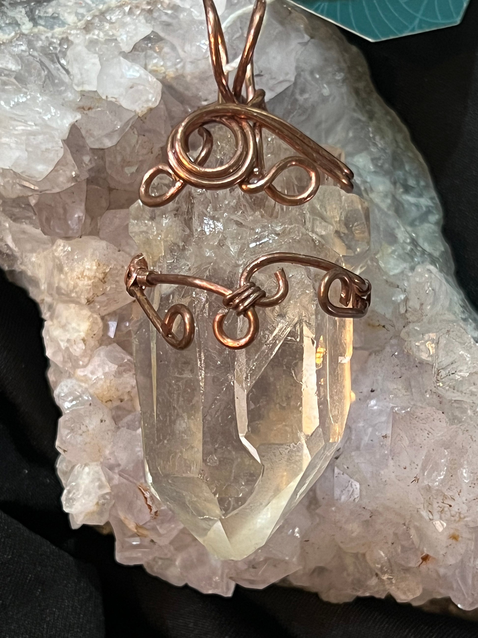 Chunky Clear Quartz Wire Wrapped Pendant