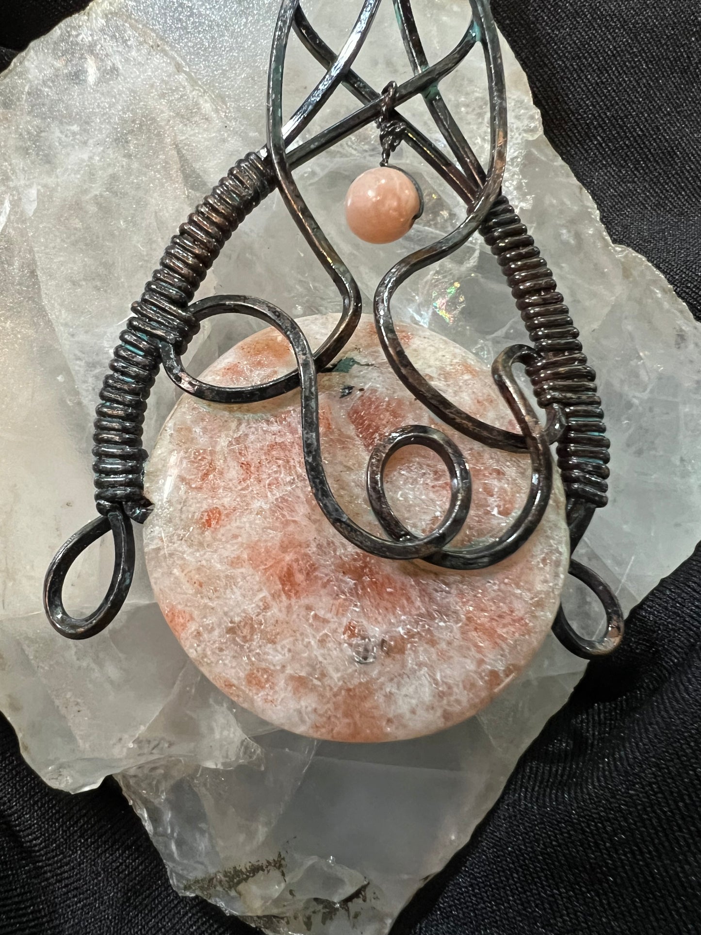 Large Reversible Sunstone Pendant