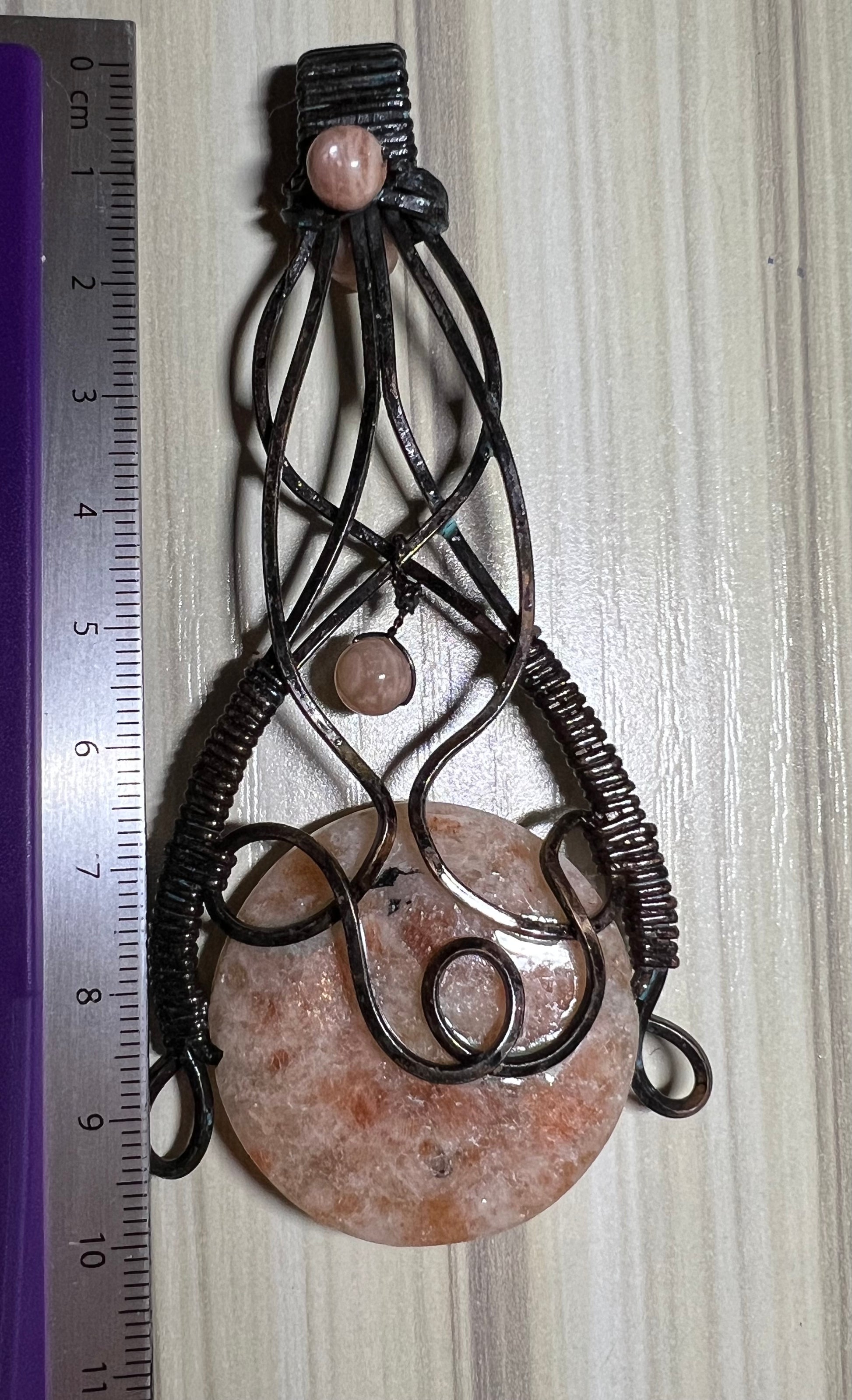 Large Reversible Sunstone Pendant