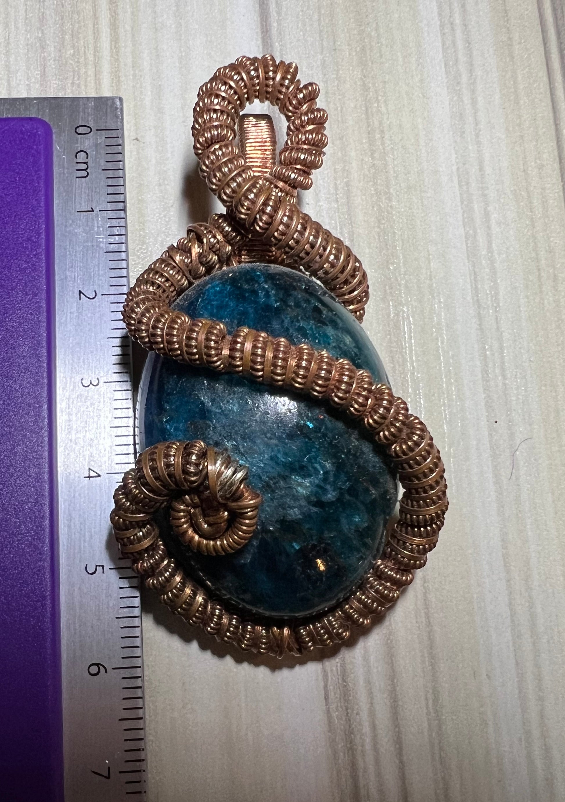 Large Blue Apatite Pendant