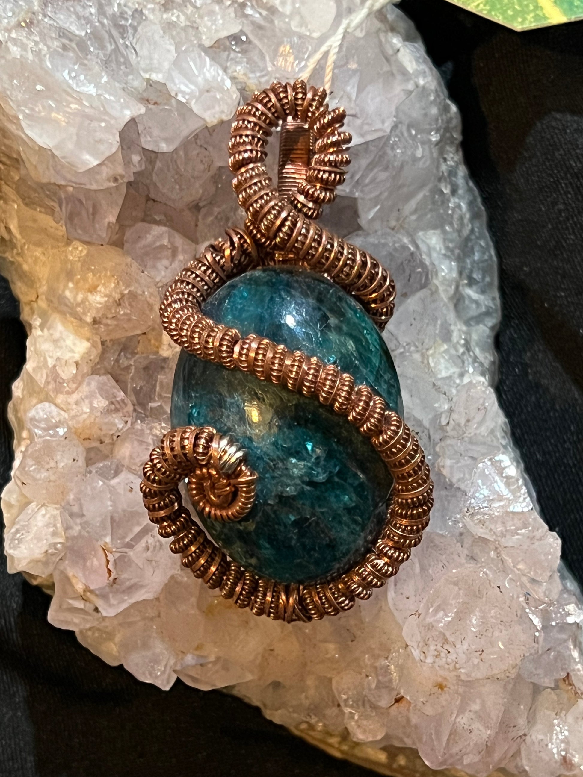 Large Blue Apatite Pendant