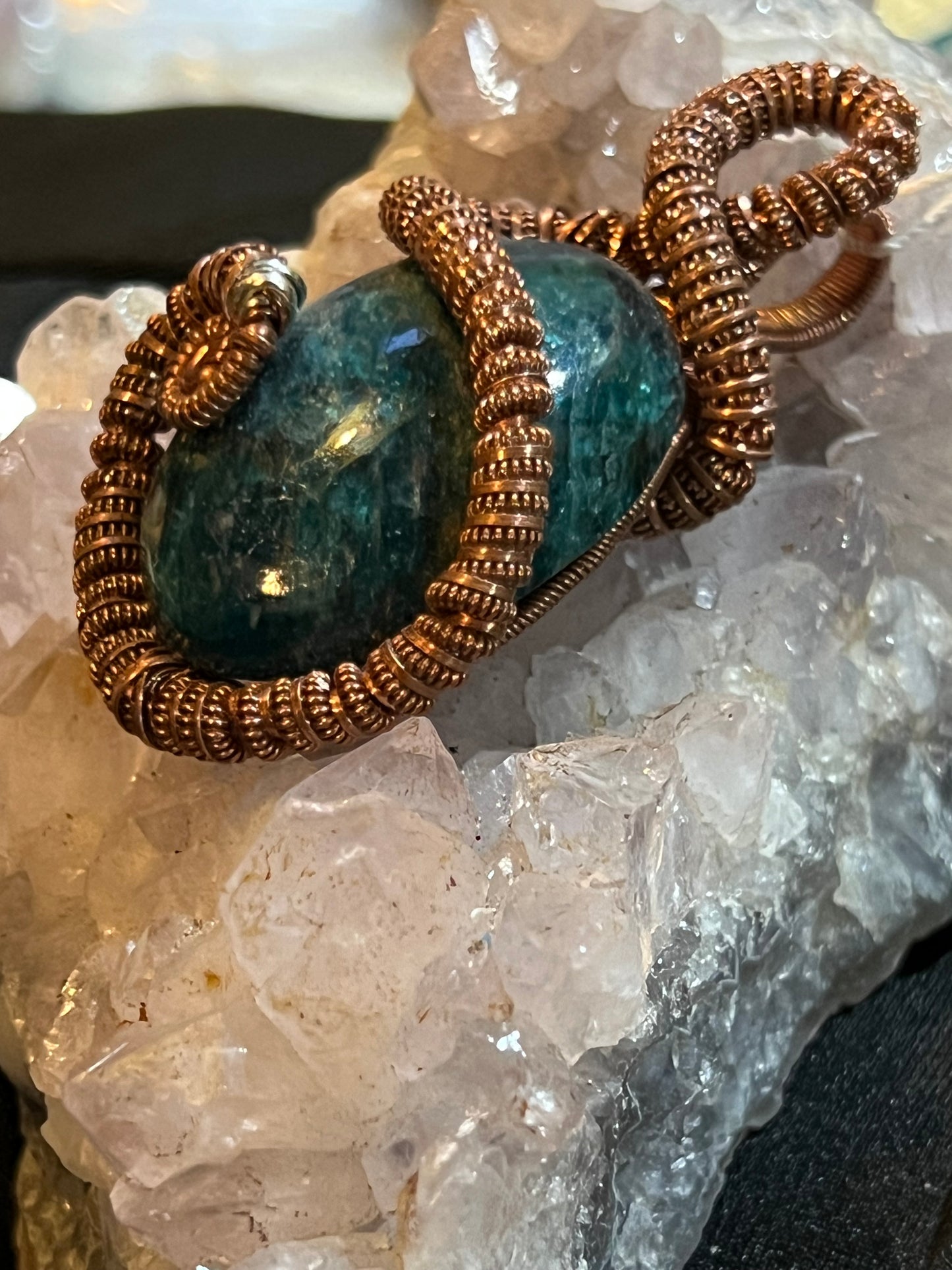 Large Blue Apatite Pendant