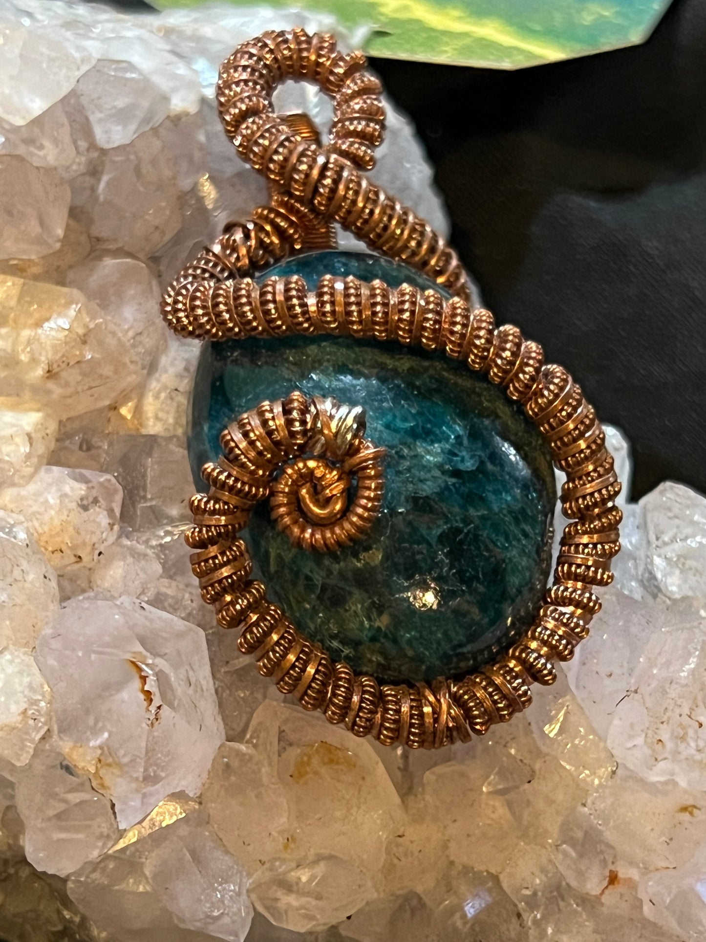 Large Blue Apatite Pendant