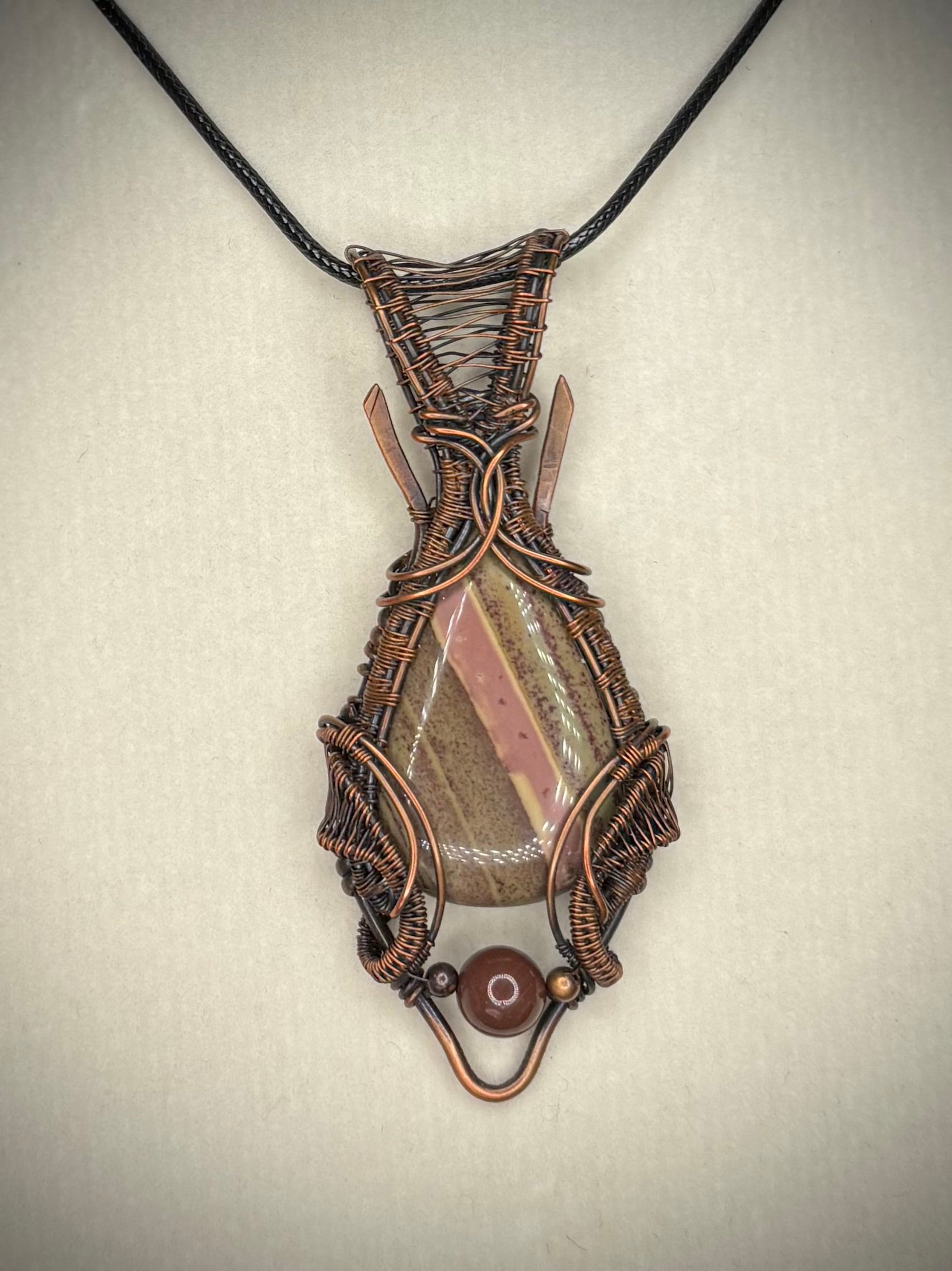 Imperial Jasper and Copper Pendant