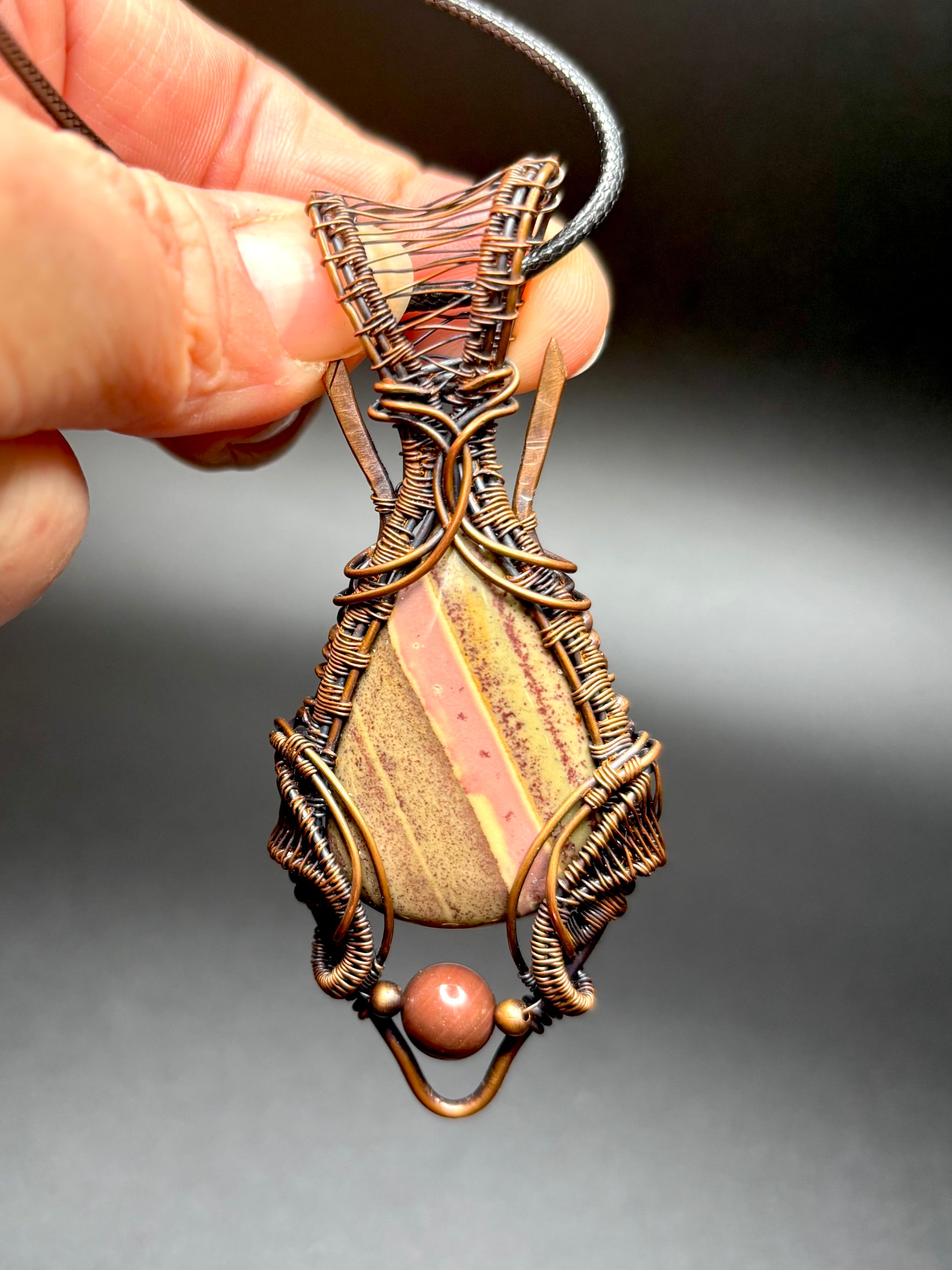 Imperial Jasper and Copper Pendant