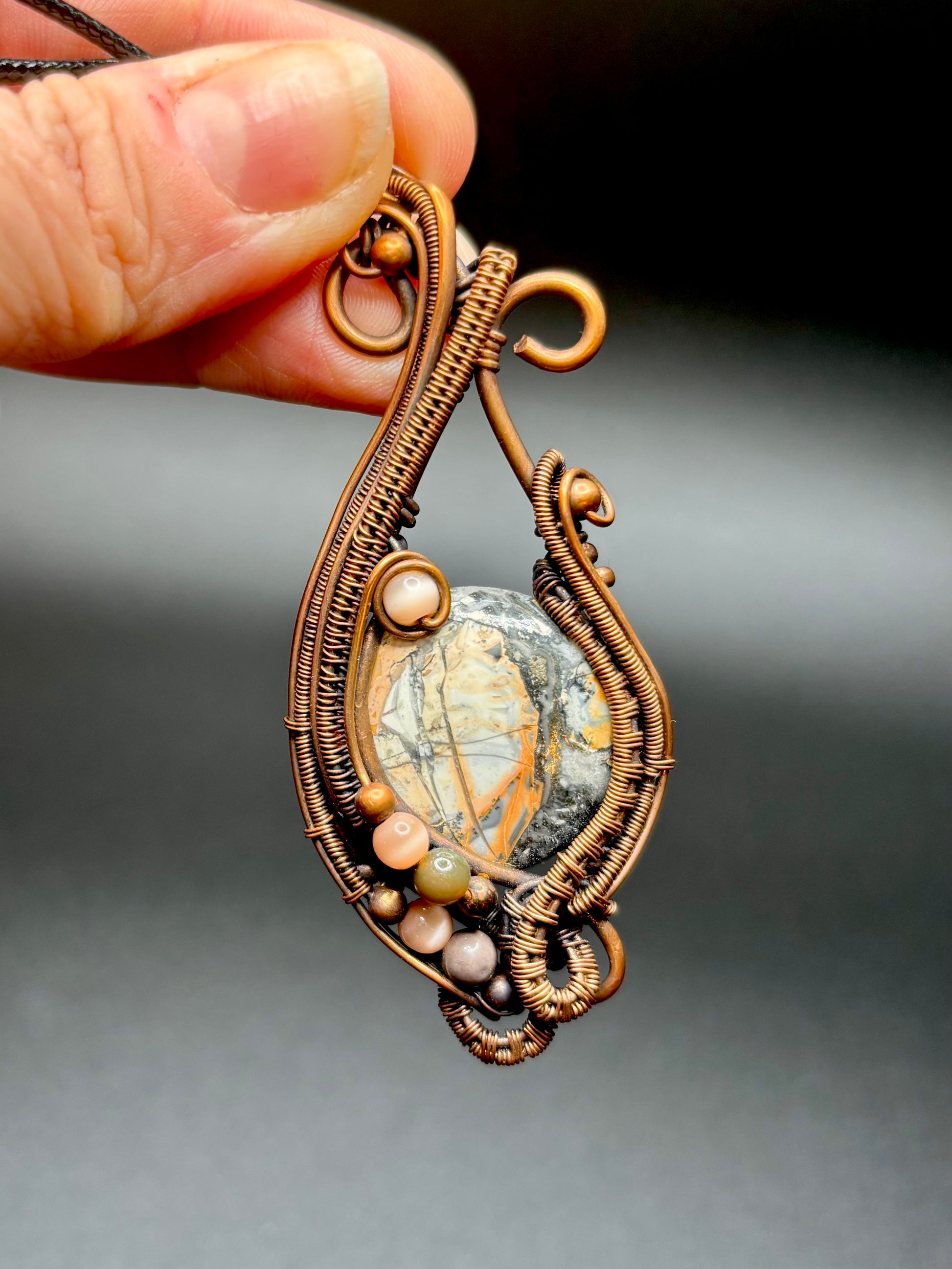 Maligano Jasper and Copper Pendant