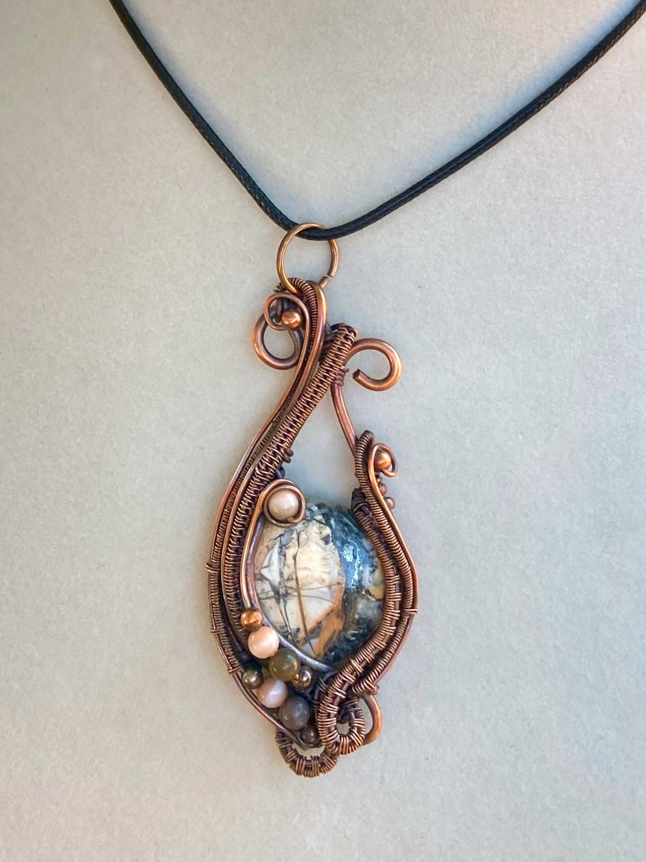 Maligano Jasper and Copper Pendant