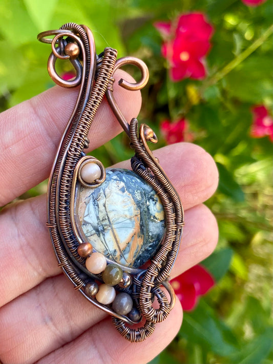 Maligano Jasper and Copper Pendant