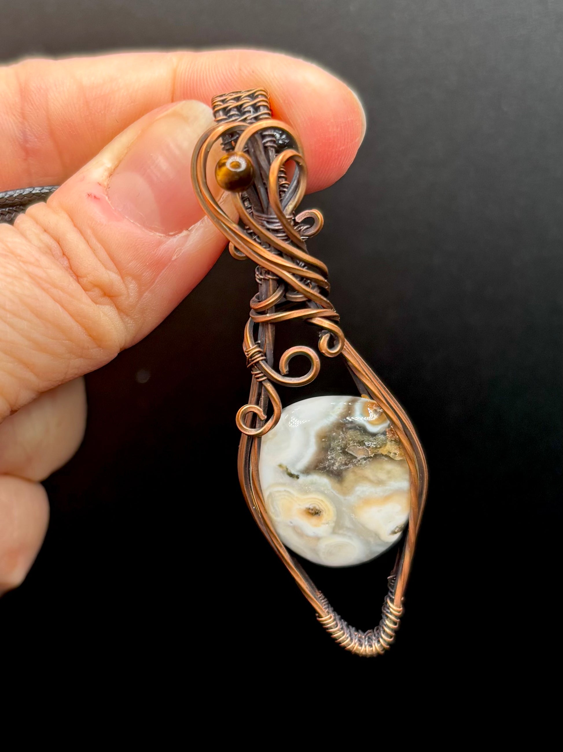 Ocean Jasper and Copper Pendant