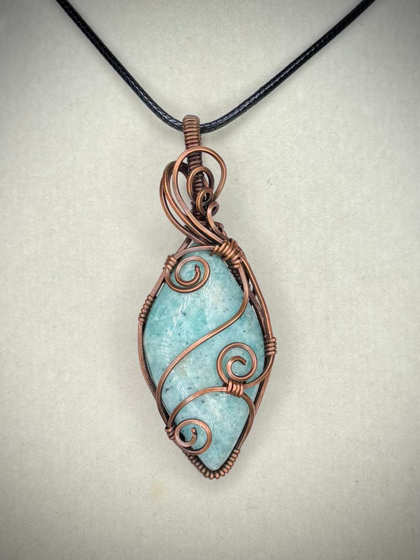 Amazonite and Copper Pendant