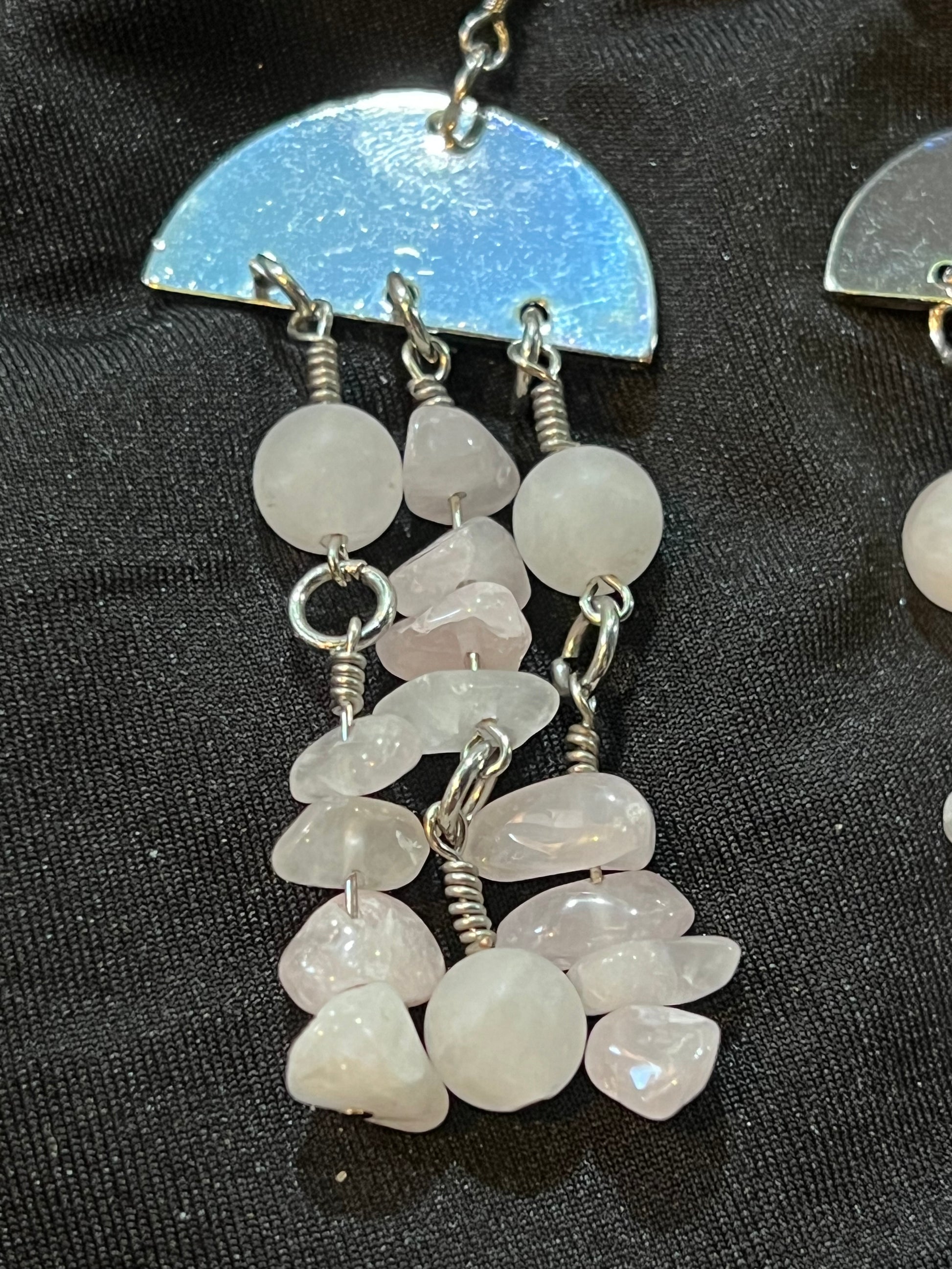 Rose Quartz “Jellyfish” Earrings