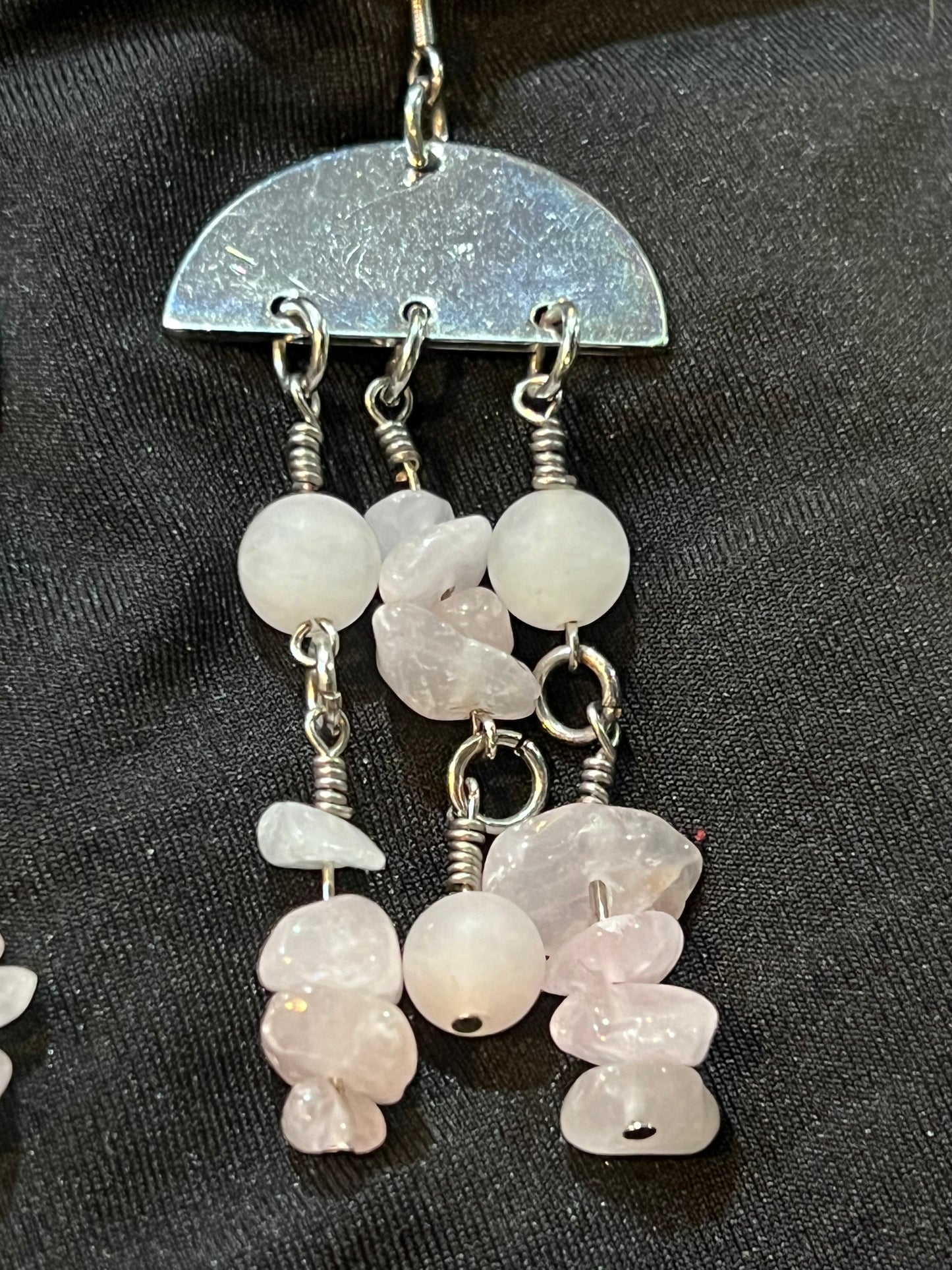 Rose Quartz “Jellyfish” Earrings