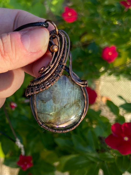 Labradorite and Copper Pendant