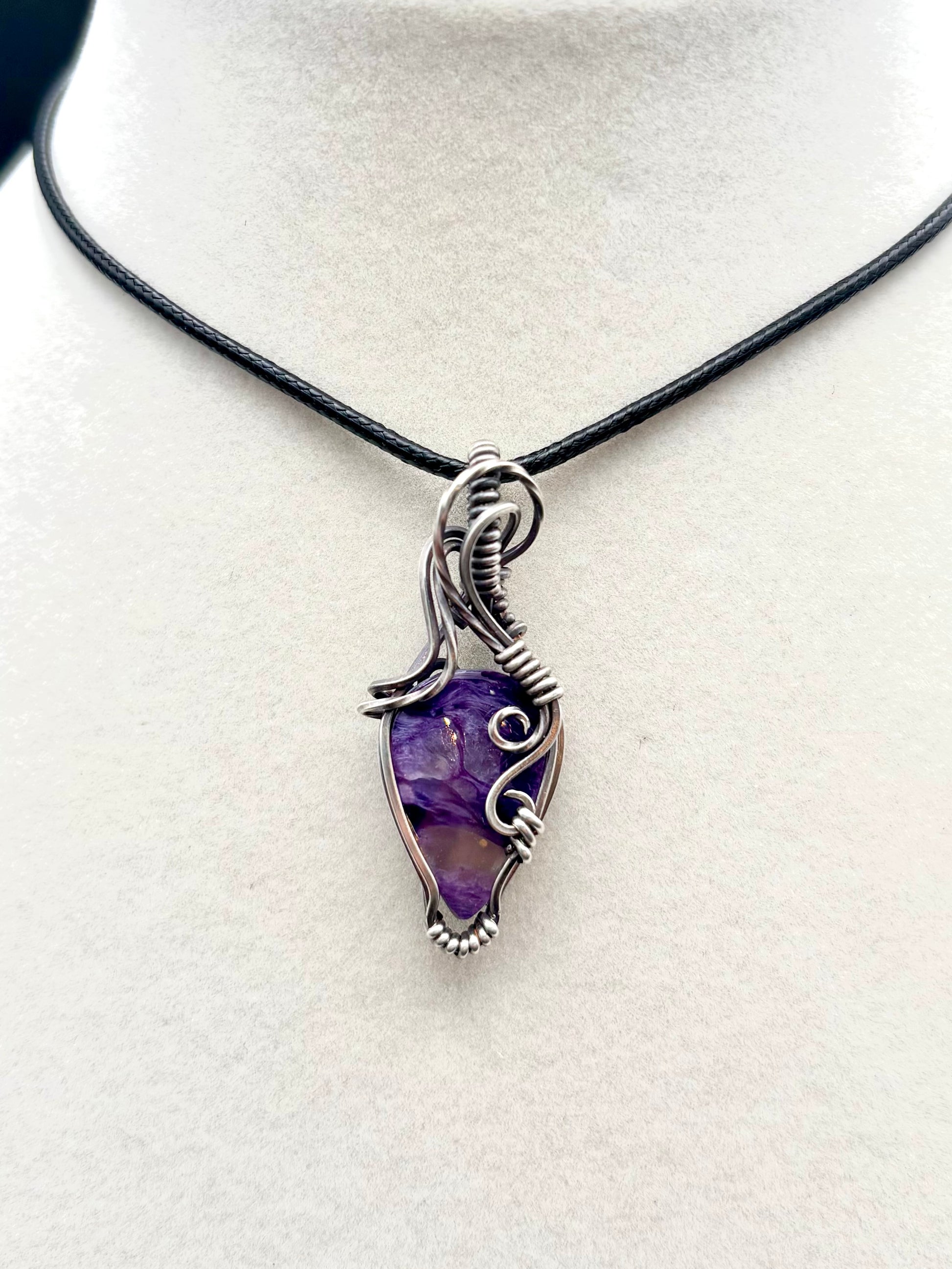 Charoite and Sterling Silver Pendant