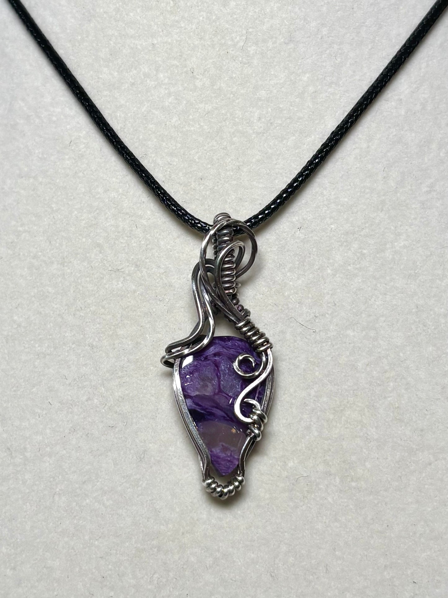 Charoite and Sterling Silver Pendant