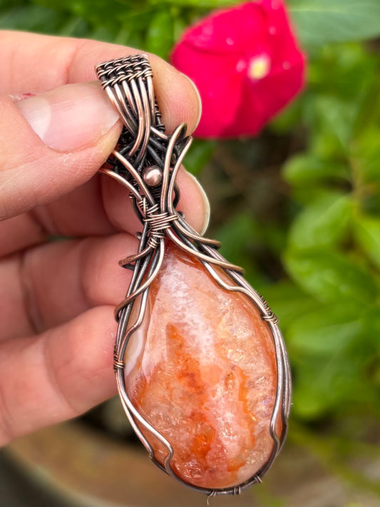 Carnelian and Copper Pendant