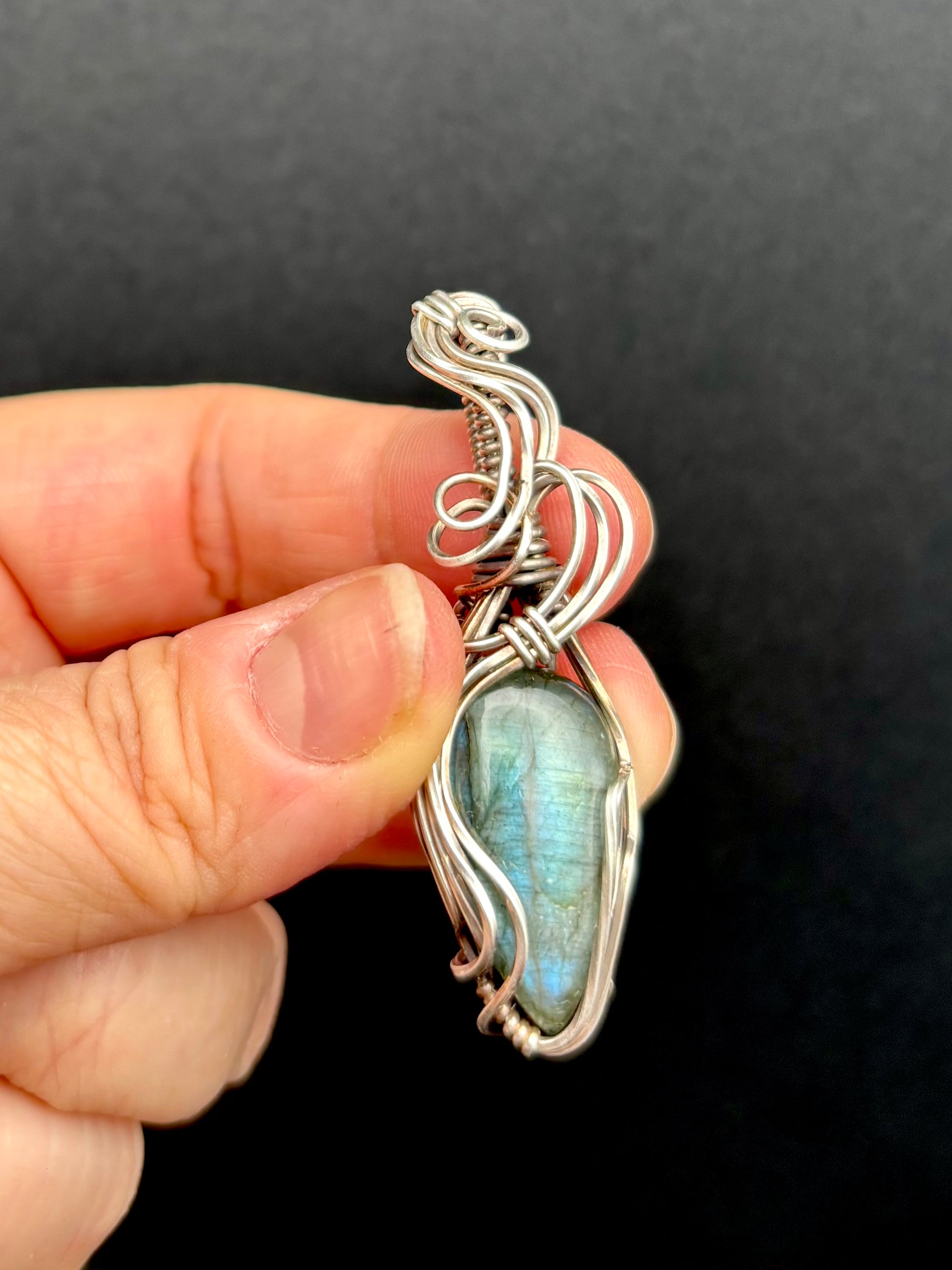 Labradorite and Sterling Silver Pendant