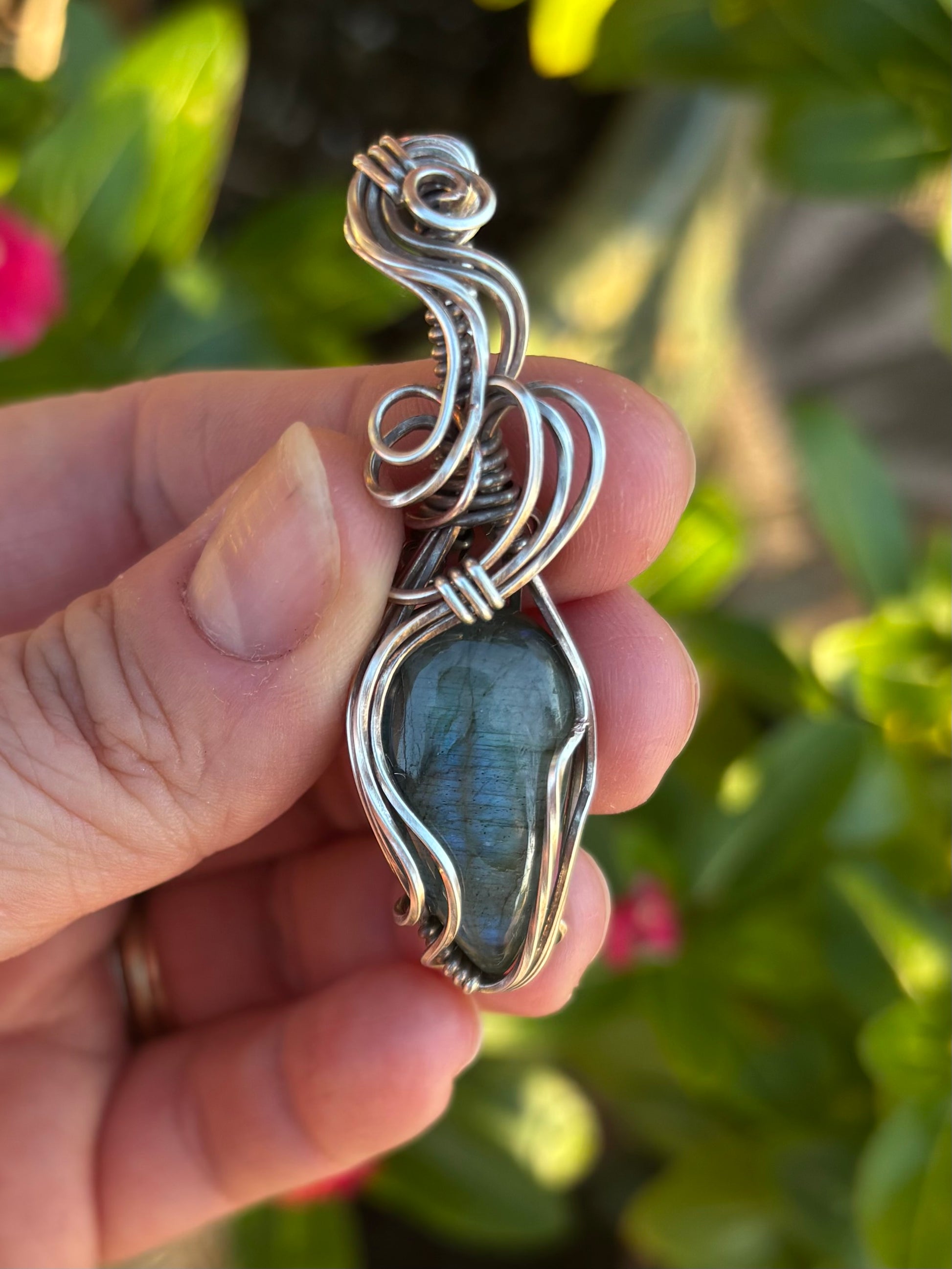 Labradorite and Sterling Silver Pendant