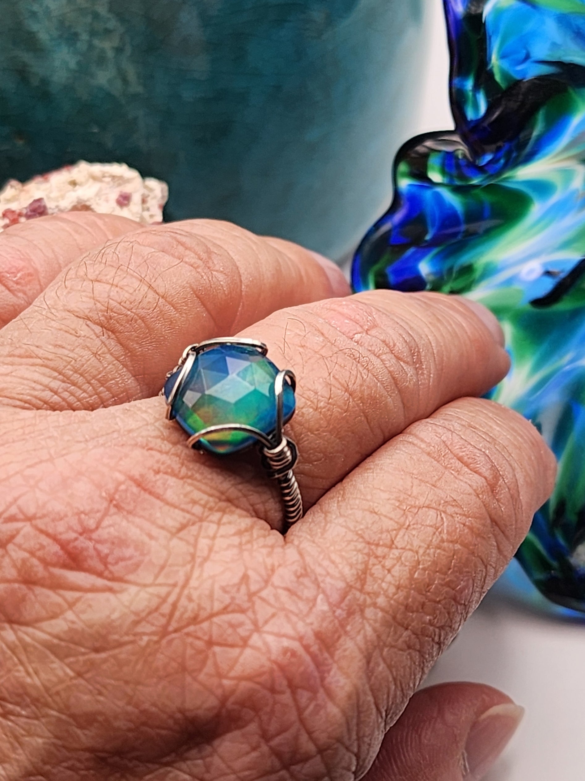 Aura Opal Ring in Sterling Silver - S9.0