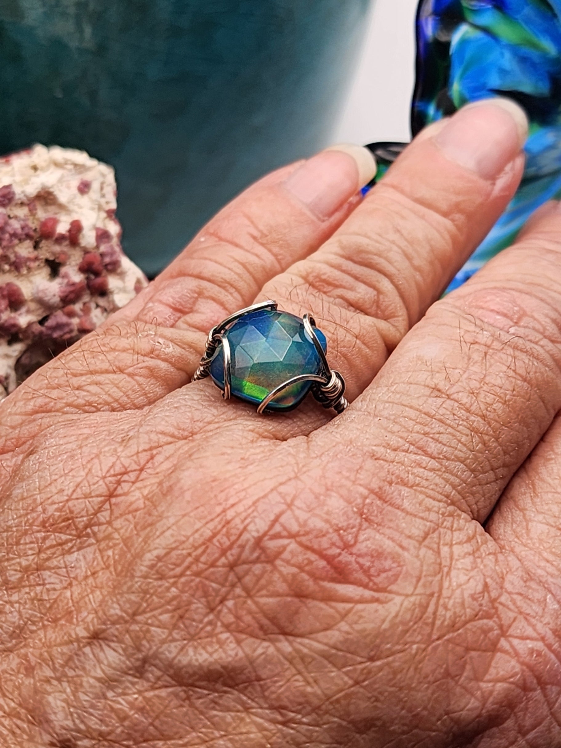 Aura Opal Ring in Sterling Silver - S9.0