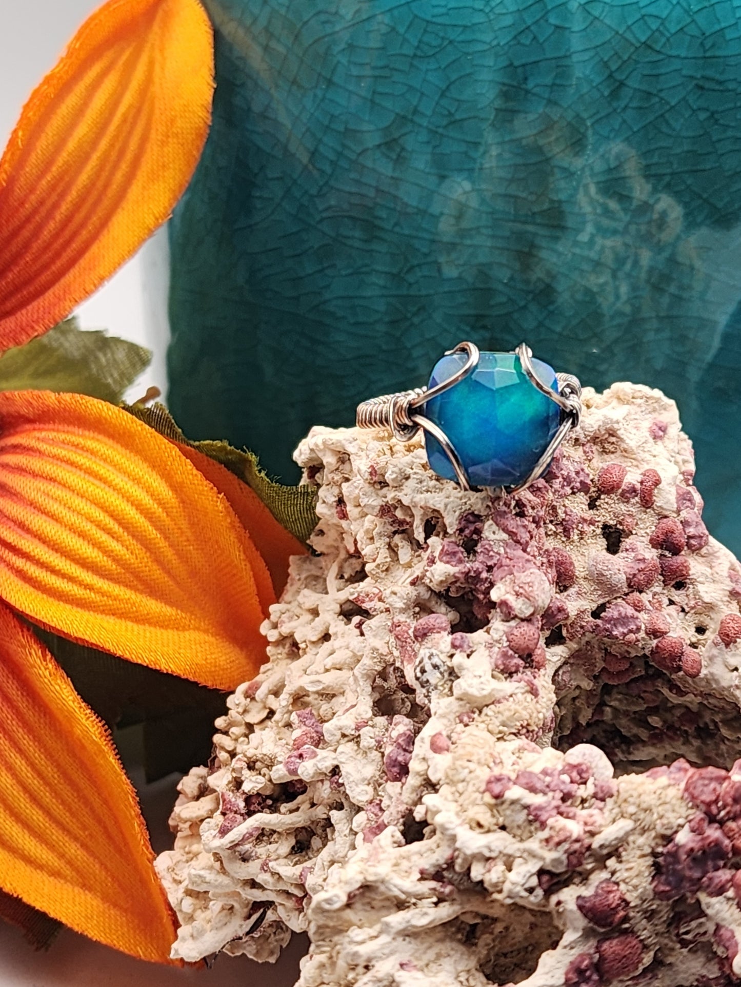 Aura Opal Ring in Sterling Silver - S9.0