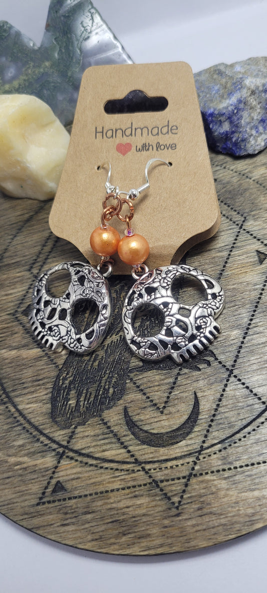 Skull bead earrings