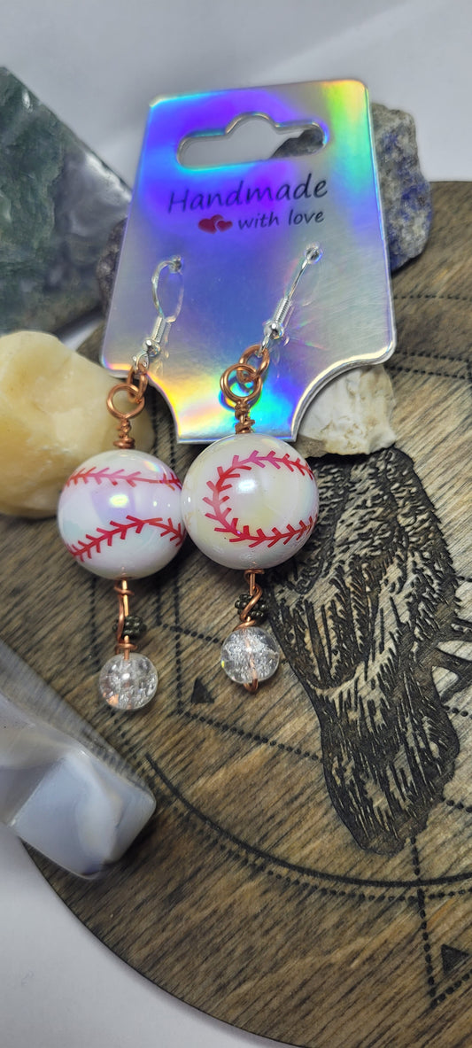 Baseball earrings