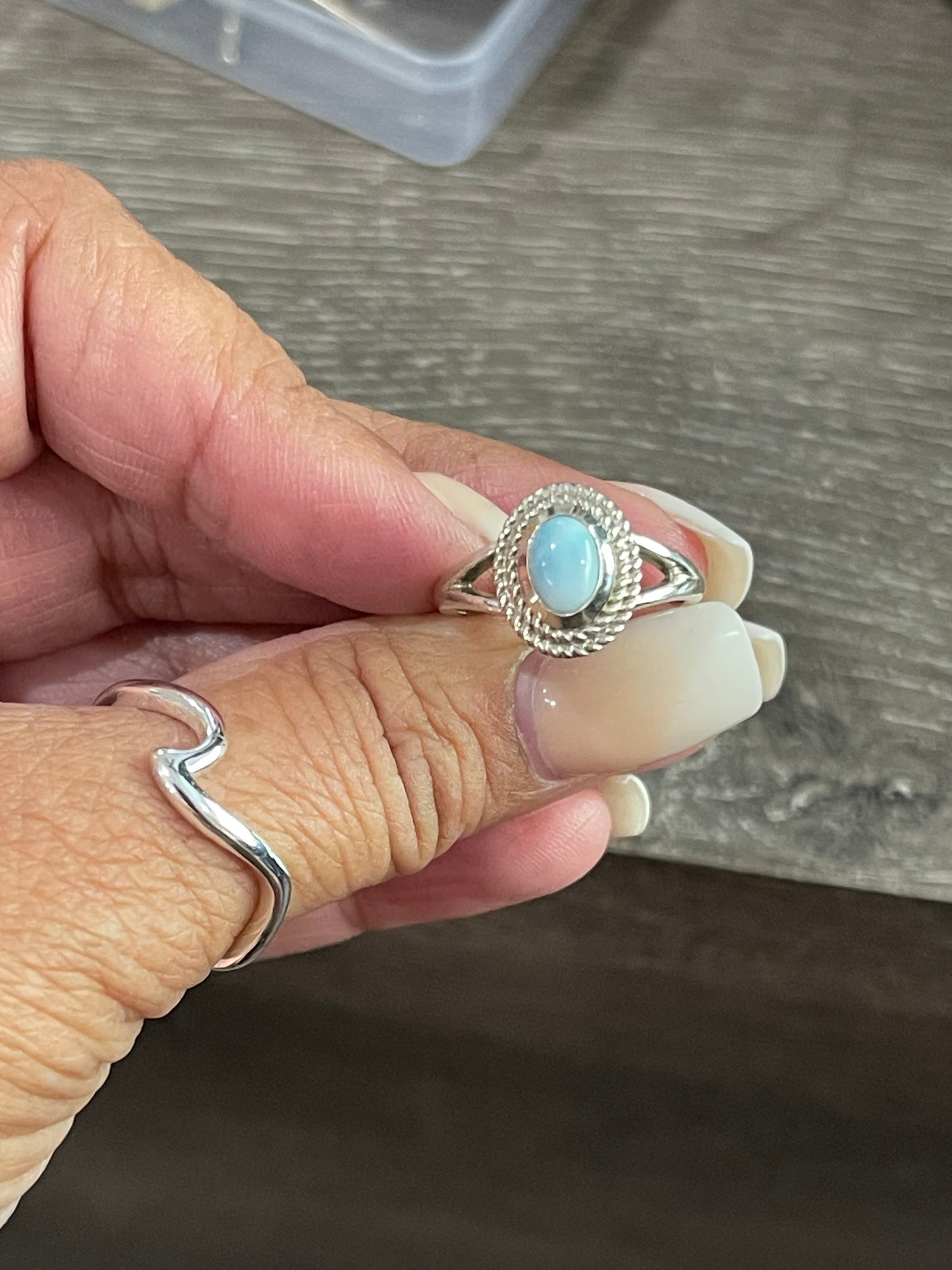 Dainty Larimar Ring