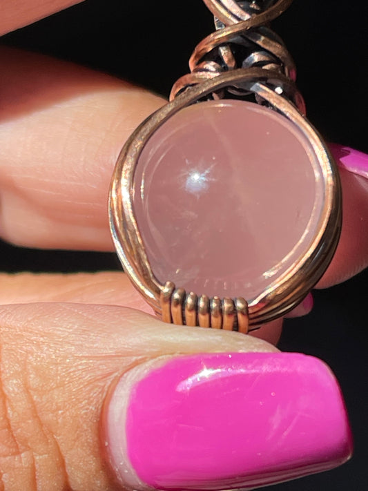 Rose Quartz mini sphere pendant