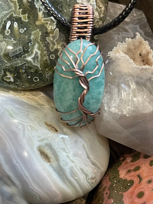 Amazonite Tree of Life Pendant