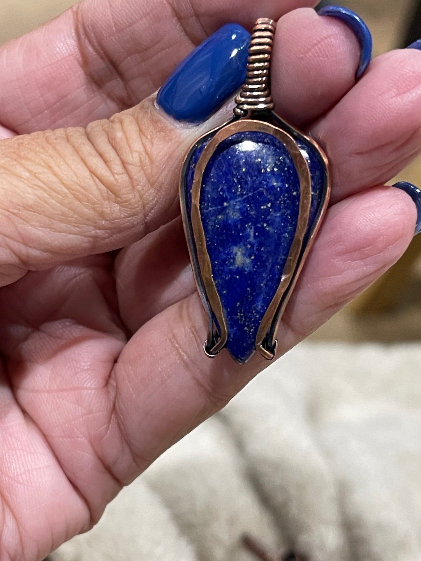 Lapis Lazuli Copper Pendant