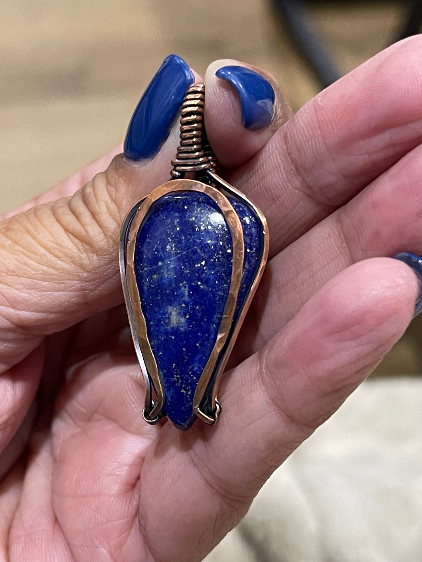 Lapis Lazuli Copper Pendant